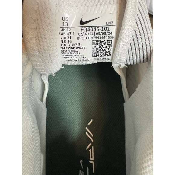 Nike Vapor Edge Speed 360 2 White Green Football Cleats FQ4045-101 Men's Size 13 - Picture 7 of 7